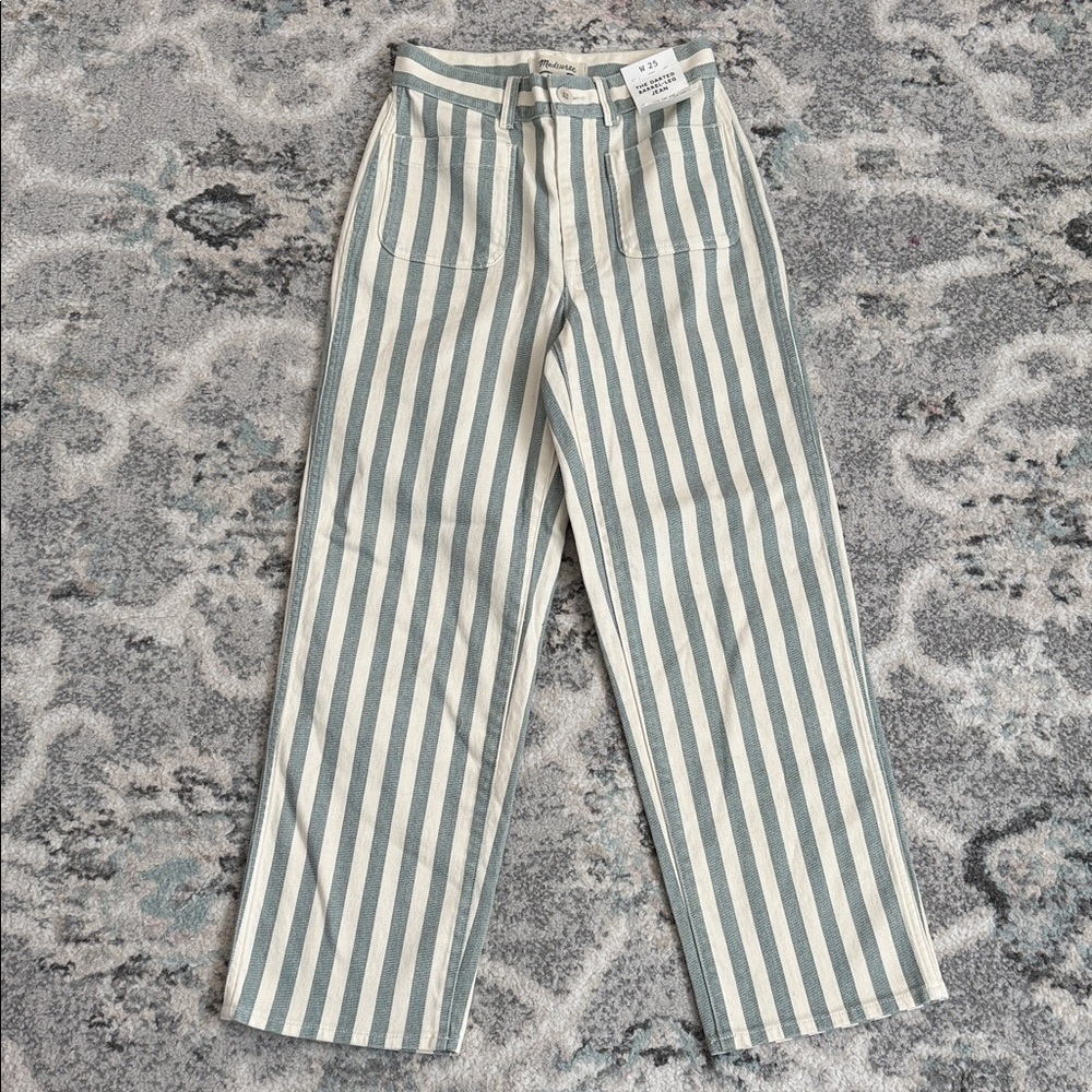 Madewell The Darted Barrell Leg Jean Striped
